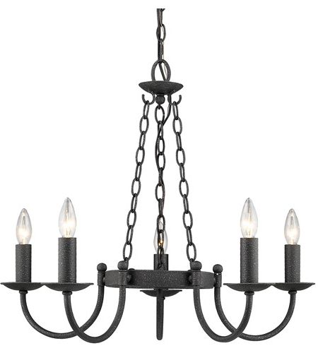 Diaz 6 Light Candle Style Chandeliers With Regard To Favorite Diaz 5 Light 26 Inch Black Iron Chandelier Ceiling Light (View 24 of 25)