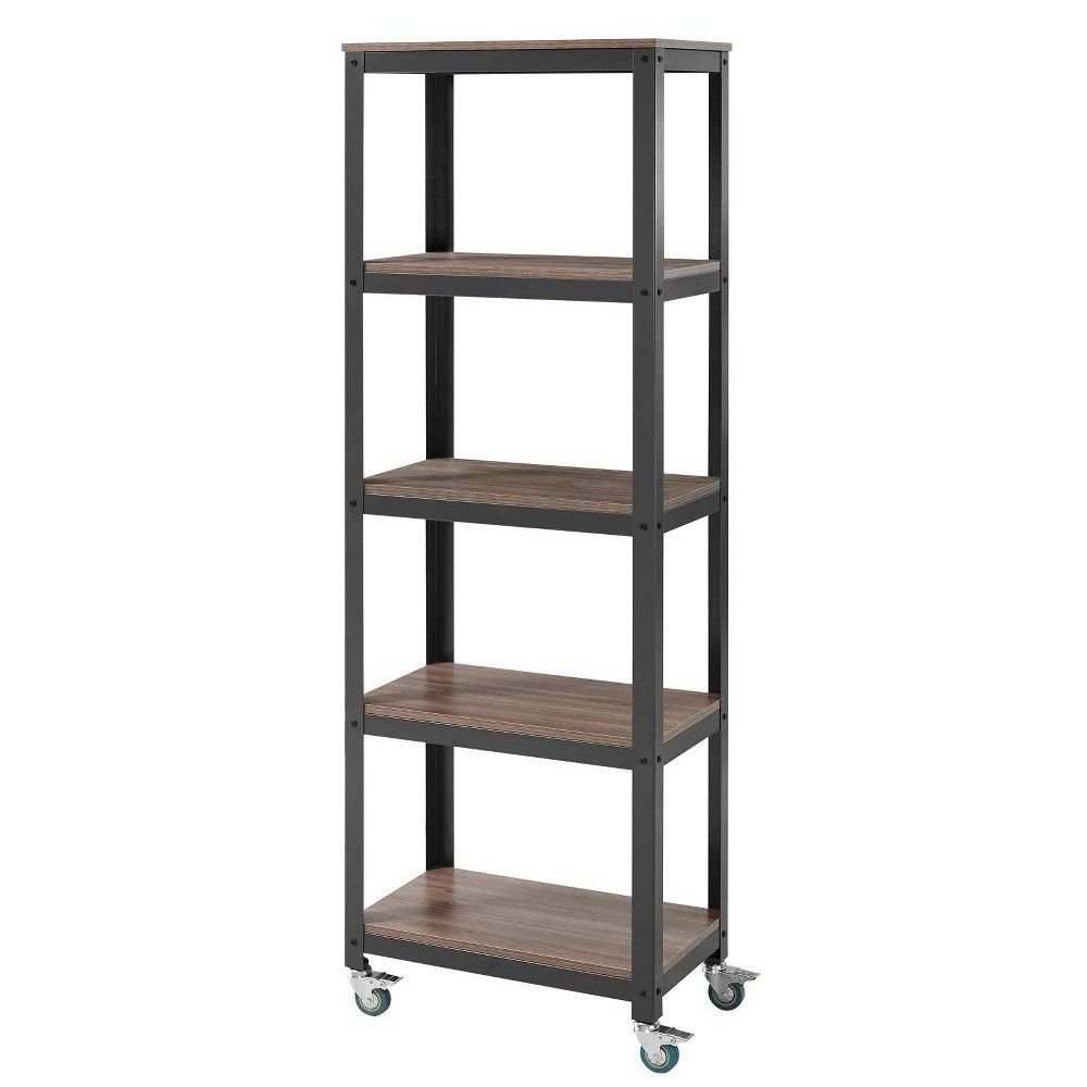 Fashionable 71 Vivify Bookcase Gray Walnut – Modway Color: Multi Colored In Kiley Standard Bookcases (View 15 of 20)