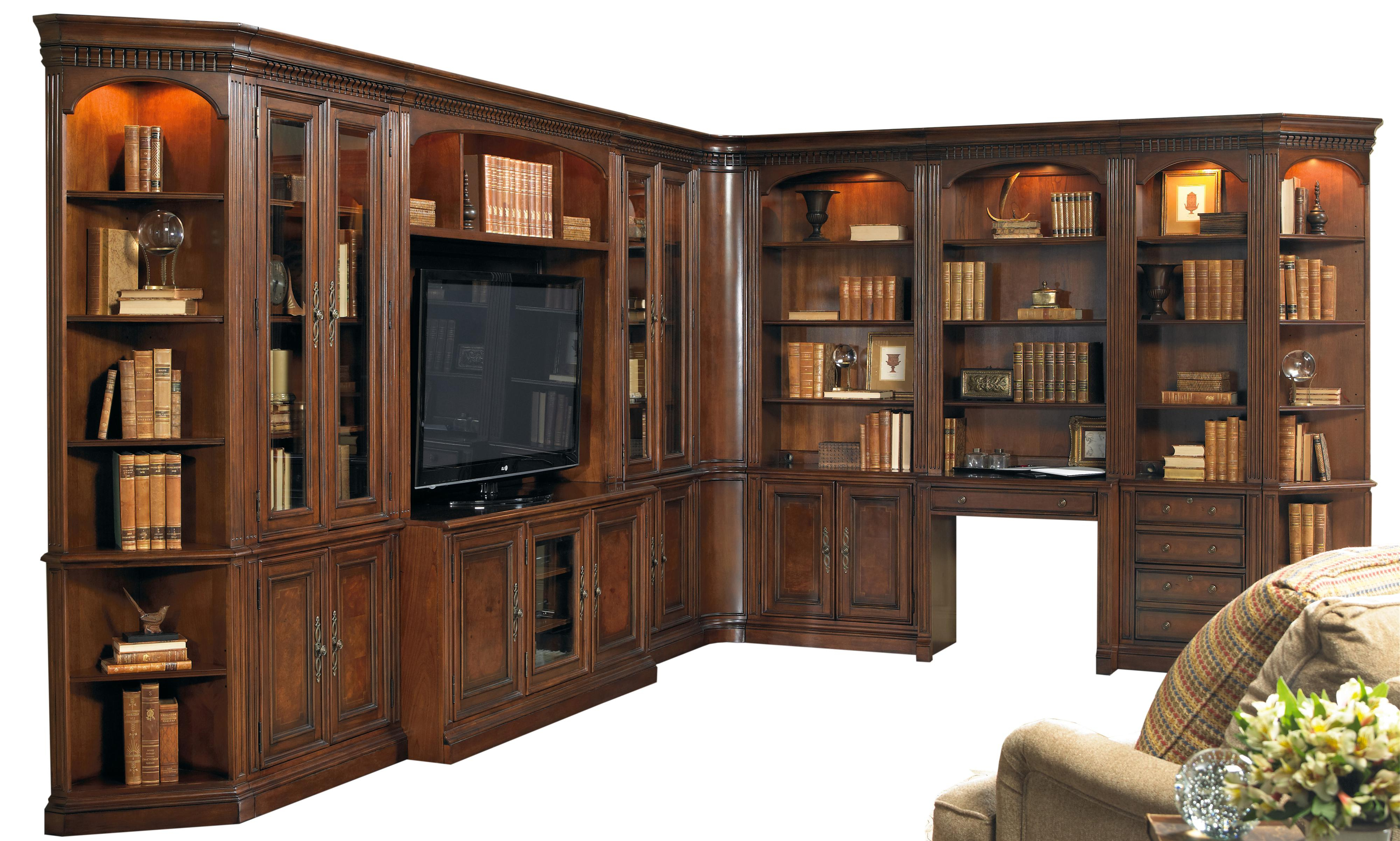 Fashionable Corner Unit Bookcases With Regard To European Renaissance Ii 11 Piece Entertainment And Office Corner Wall Unit Hamilton Home At Rotmans (View 6 of 20)