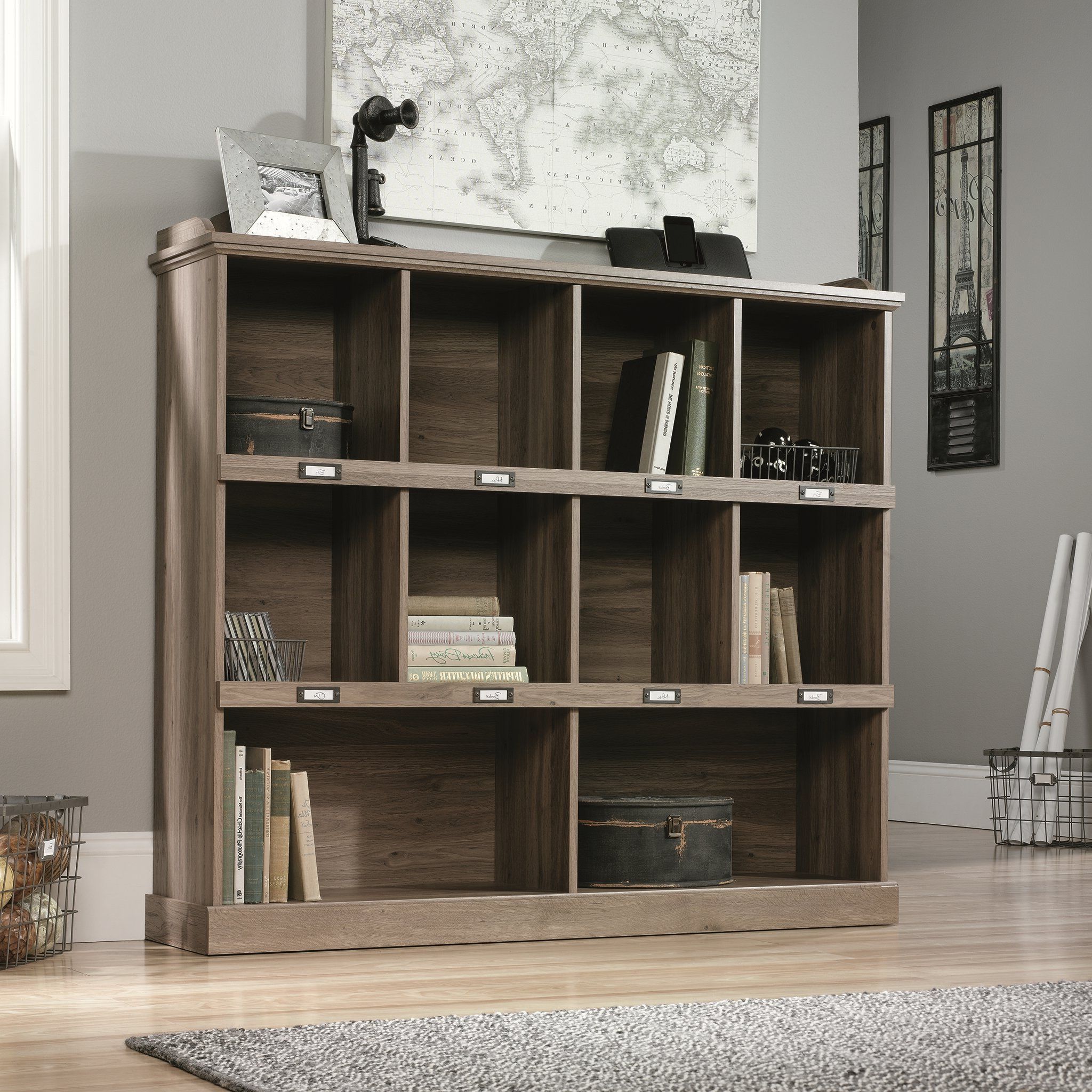 Favorite Farmhouse & Rustic Wide (over 50 In.) Bookcases In Finkelstein Cube Bookcases (Photo 12 of 20)