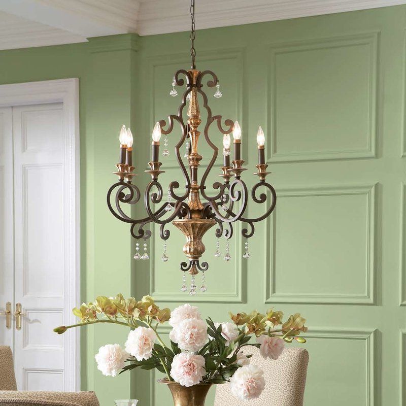 Favorite Windsor Rise 6 Light Chandelier Intended For Bouchette Traditional 6 Light Candle Style Chandeliers (View 17 of 25)