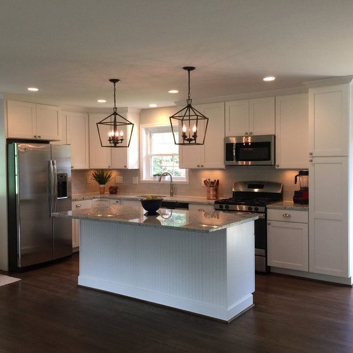 Kitchen Inside Carmen 4 Light Lantern Geometric Pendants (Photo 17 of 25)