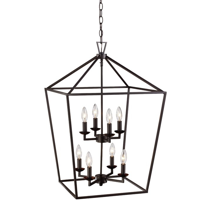 Latest Carmen 8 Light Lantern Geometric Pendant In Carmen 8 Light Lantern Geometric Pendants (Photo 1 of 25)