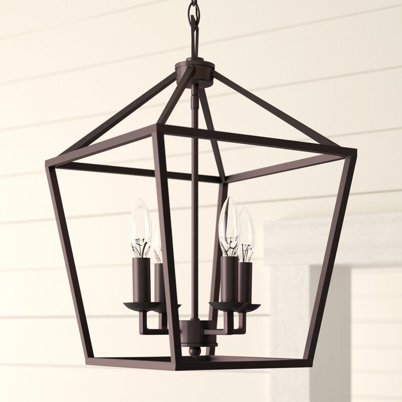 Most Current Louanne 3 Light Lantern Geometric Pendants Within Carmen 4 Light Lantern Geometric Pendant (View 19 of 25)