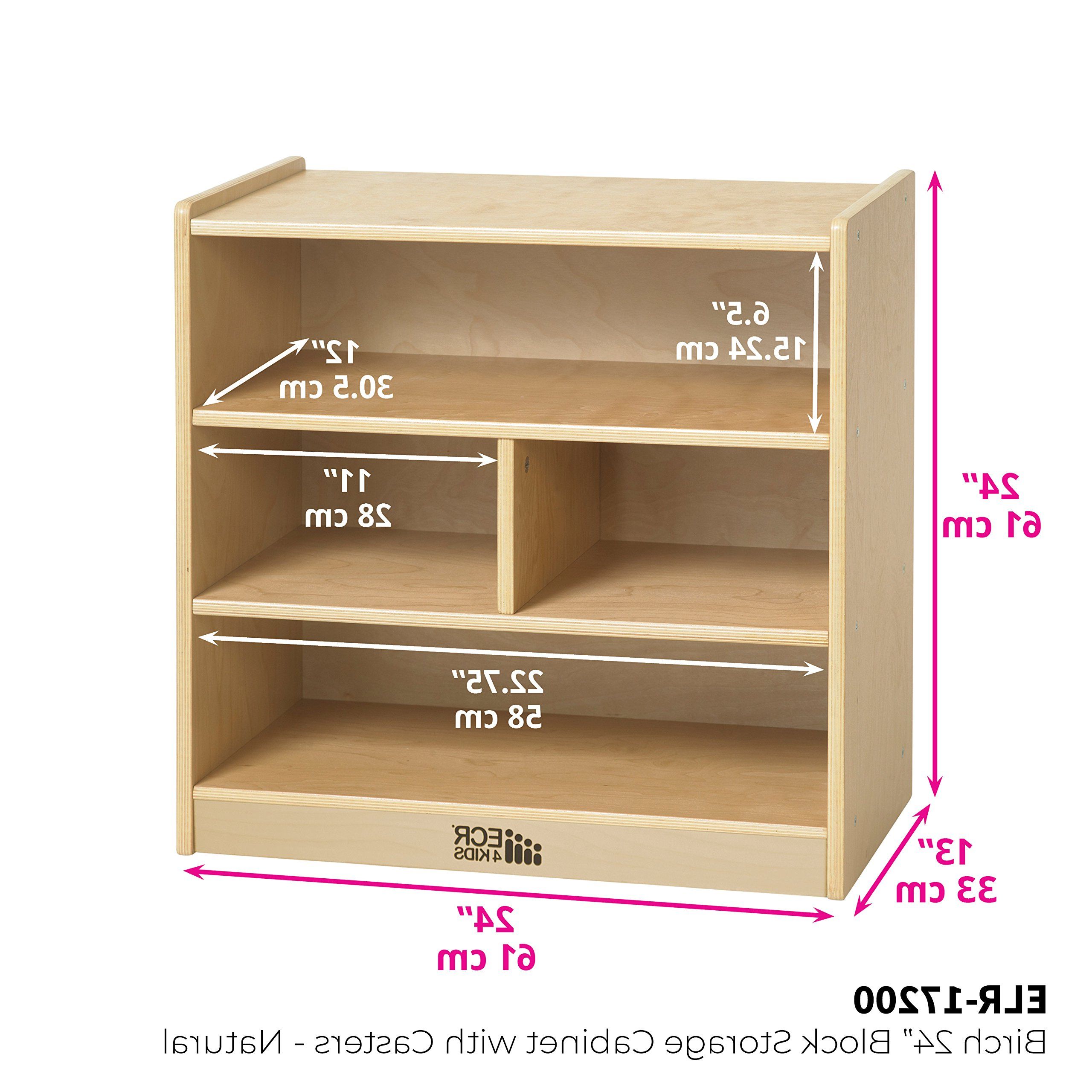 Most Popular Classroom Cubby Standard Bookcases With Details About Ecr4kids Birch 4 Cubby School Classroom Block Storage Cabinet  With Casters, (View 19 of 20)
