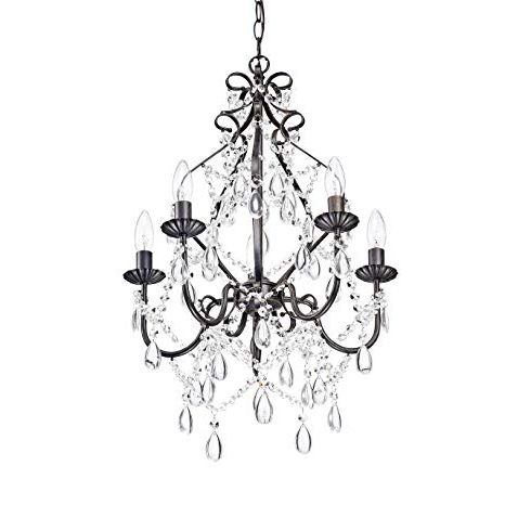 Most Recent Bethany 5 Light Iron And Crystal Candle Chandelier Within Florentina 5 Light Candle Style Chandeliers (View 16 of 25)