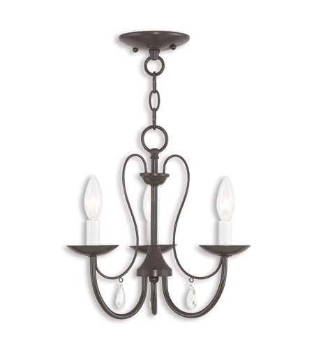 Most Recently Released Clea 3 Light Crystal Chandeliers Inside Mirabella 3 Light 15 Inch English Bronze Chandelier Ceiling Light (View 7 of 25)