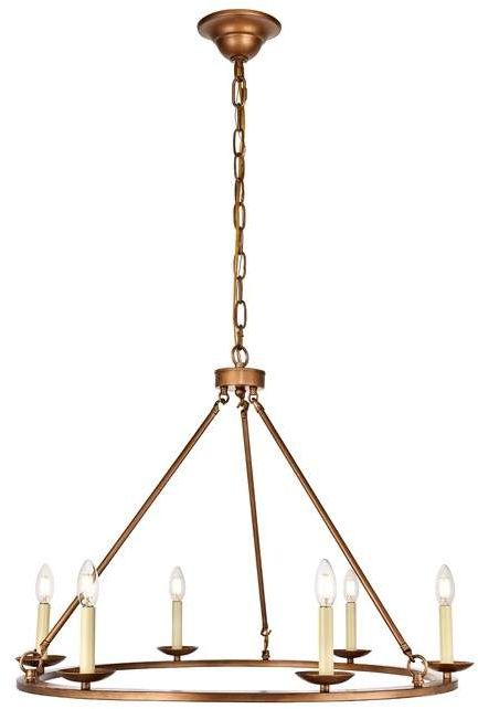 Products In Regarding Pickensville 6 Light Wagon Wheel Chandeliers (View 7 of 25)