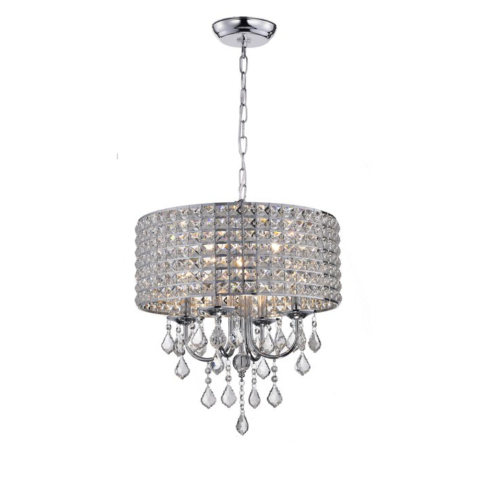 Recent Albano 4 Light Crystal Chandeliers Throughout Albano 4 Light Crystal Chandelier (Photo 3 of 25)