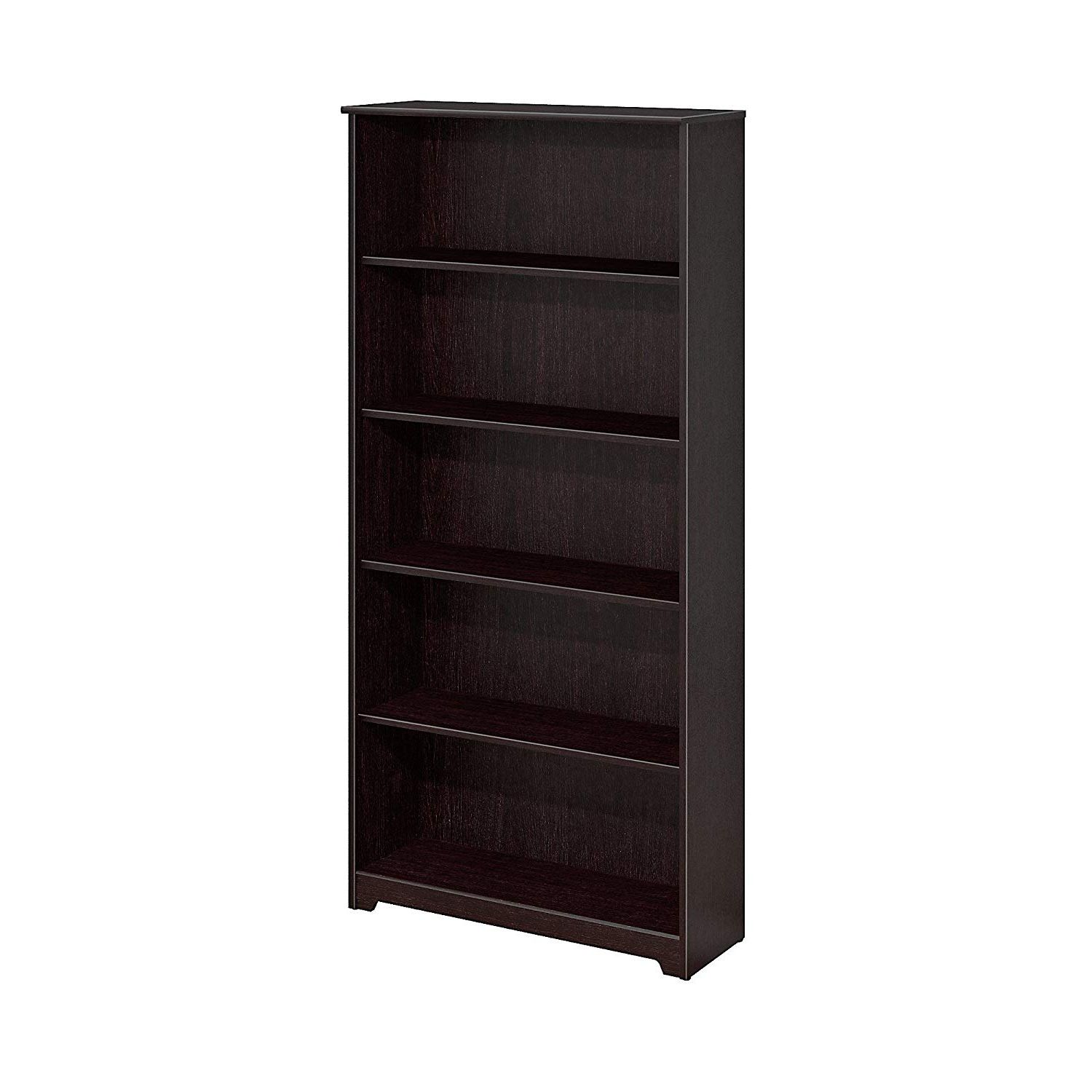 Series C Standard Bookcases With Most Recent Bush Furniture Cabot 5 Shelf Bookcase In Espresso Oak (View 17 of 20)
