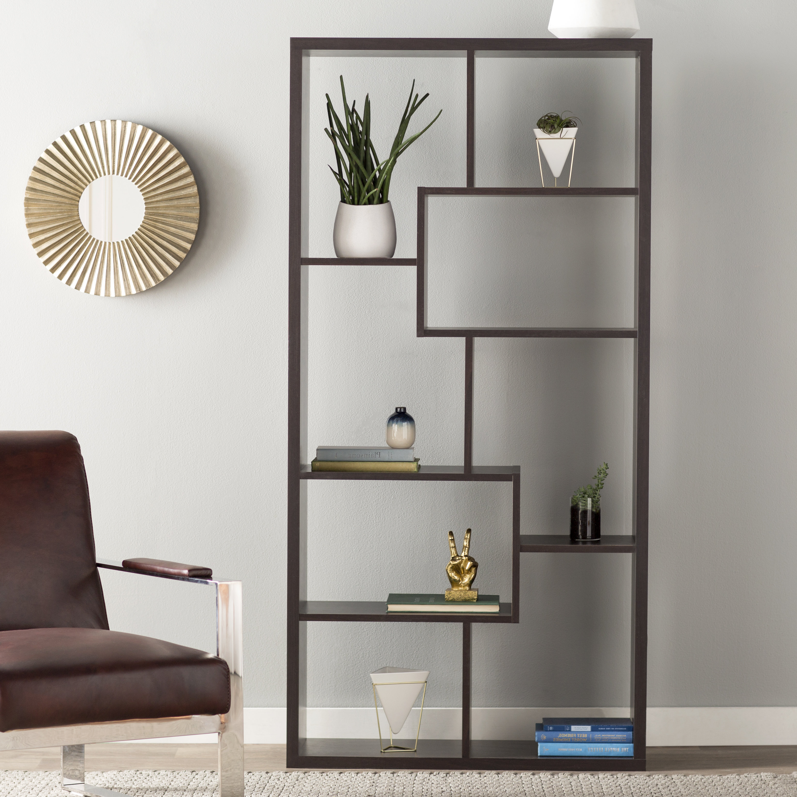 Vaccaro Geometric Bookcases Regarding Popular Ervin Geometric Bookcase (View 4 of 20)