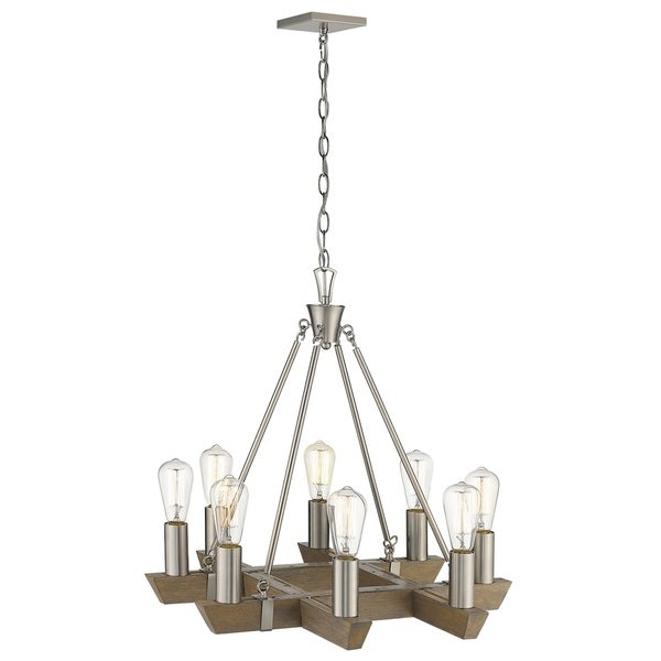 Well Known Shop Finnick 8 Light Satin Nickel Chandelier – Free Shipping With Finnick 3 Light Lantern Pendants (View 22 of 25)