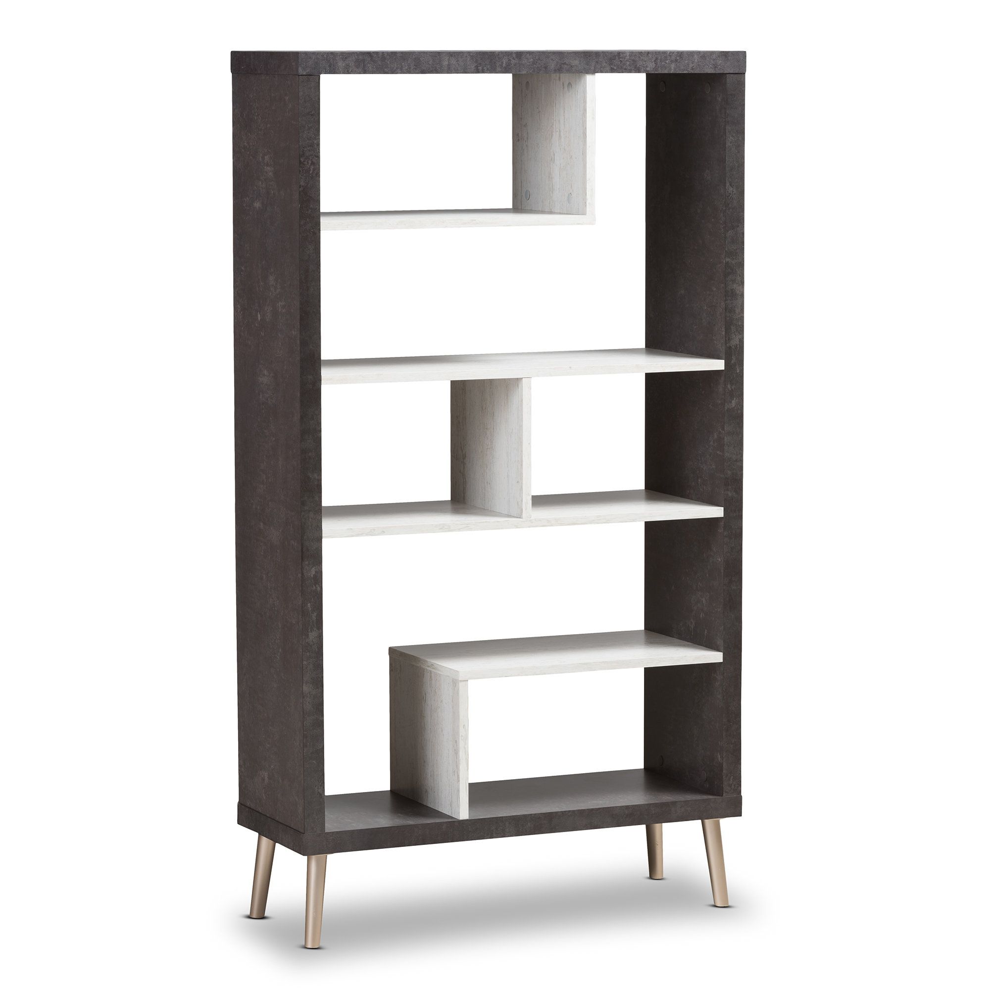 Well Known Vaccaro Geometric Bookcases Throughout Ivy Bronx Baptista Geometric Bookcase (View 17 of 20)