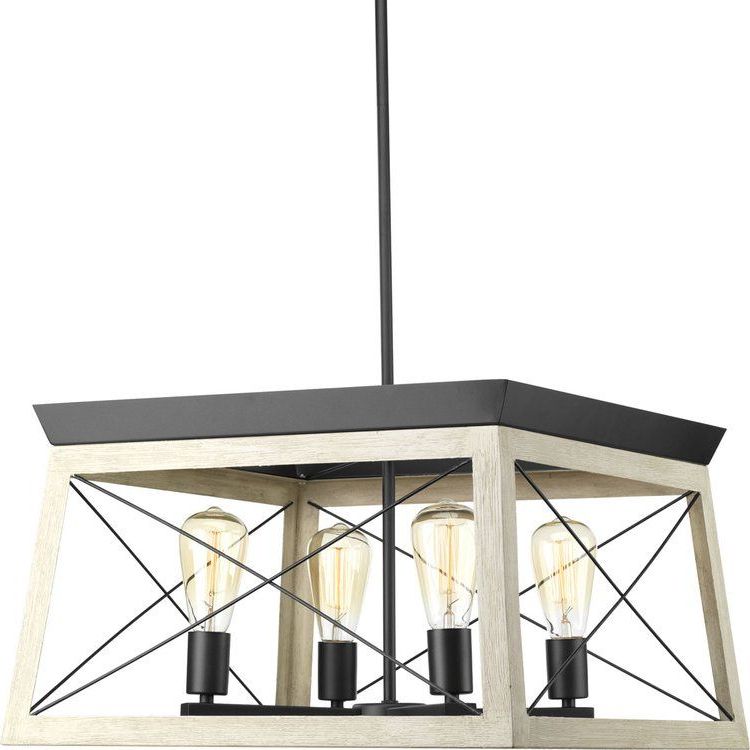 Well Liked Laurel Foundry Modern Farmhouse Delon 4 Light Square Intended For Delon 4 Light Square Chandeliers (View 3 of 25)