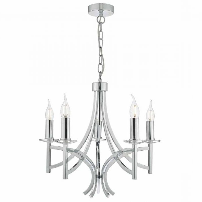 Widely Used Lyon 5lt Pendant Polished Chrome & Crystal Pertaining To Lyon 3 Light Unique / Statement Chandeliers (View 14 of 25)