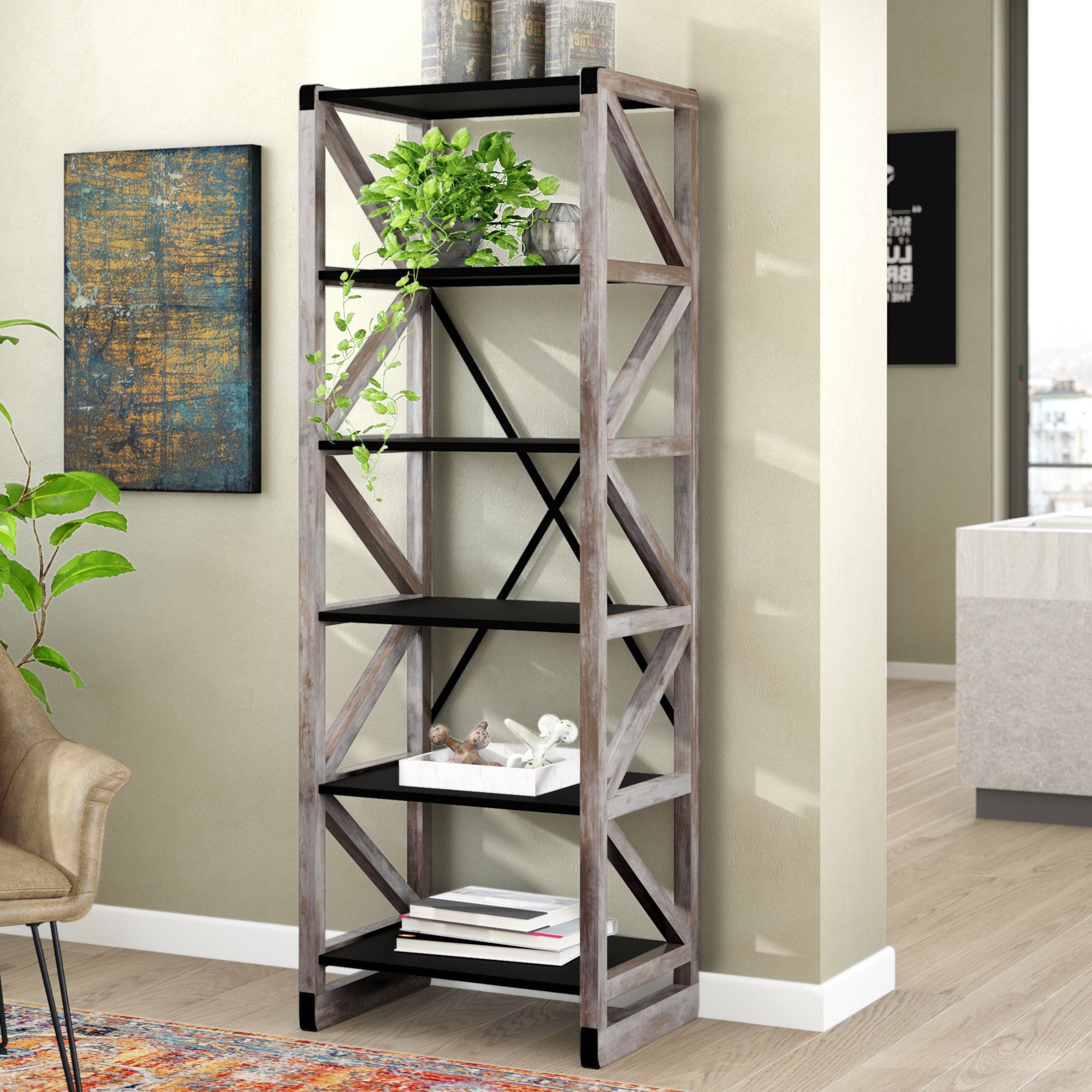 Wilkin Etagere Bookcase Throughout 2020 Abbottsmoor Etagere Bookcases (View 11 of 20)