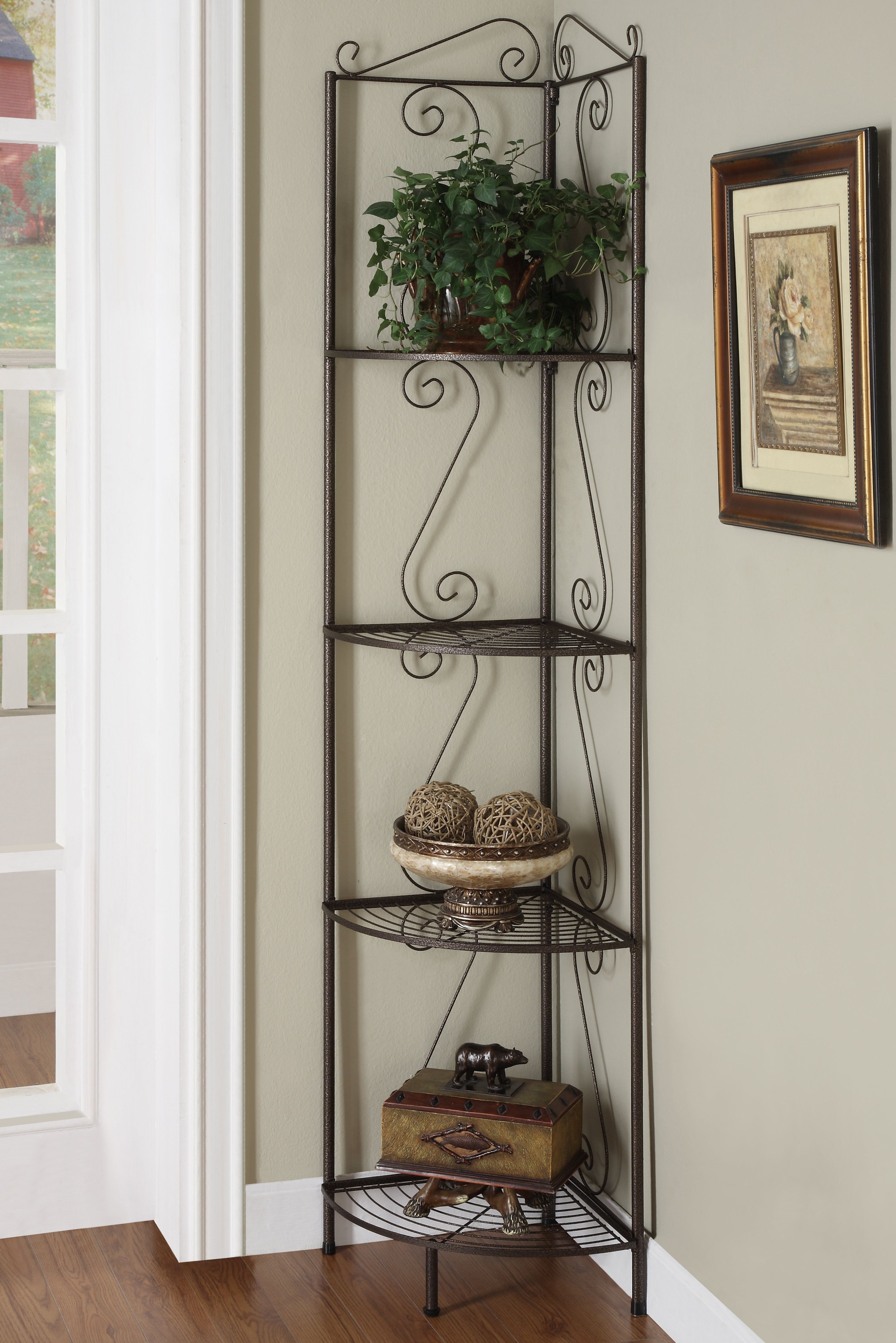 Yeatman Four Tier Corner Unit Bookcases For Fashionable Monarch Specialties Inc (View 8 of 20)