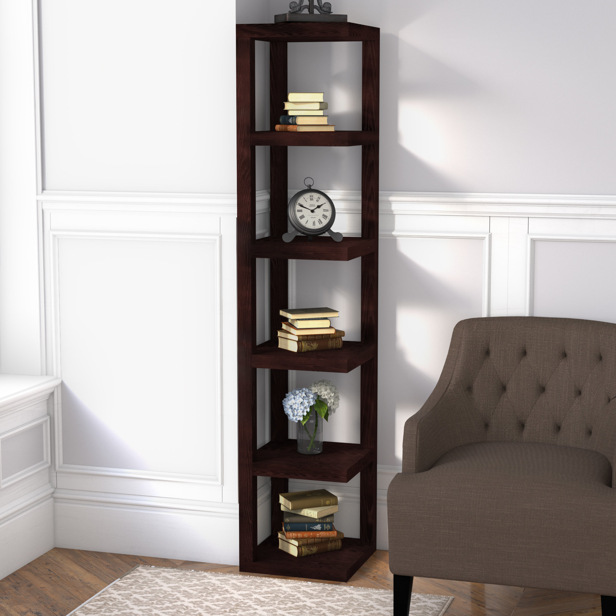 Yeatman Four Tier Corner Unit Bookcases Inside Fashionable Corner Standing Shelf (View 12 of 20)