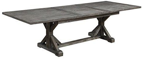 2020 Amazon: Emerald Home Paladin Rustic Charcoal Gray Regarding Warnock Butterfly Leaf Trestle Dining Tables (Photo 11 of 25)