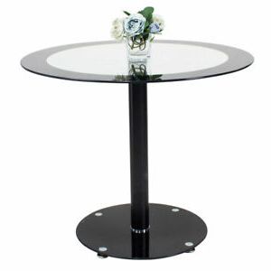 Akitomo 35.4'' Dining Tables Intended For Famous 90cm/35.4'' Round Glass Dining Table With Bar & Chrome (Photo 25 of 25)