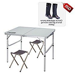 Akitomo 35.4'' Dining Tables Regarding Most Recently Released Redcamp Folding Camping Table Adjustable, Portable Picnic (Photo 17 of 25)