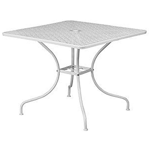 Amazon – Flash Furniture 35.5'' Square White Indoor Within Newest Montauk  (View 19 of 25)