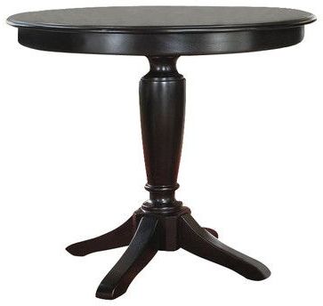 American Drew Camden Black Round Counter Height Pedestal For Preferred Andrelle Bar Height Pedestal Dining Tables (Photo 19 of 25)