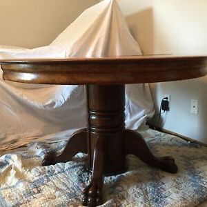 Antique Oak, Claw Foot, Split Pedestal Base, Dining Room Pertaining To Most Popular Wilkesville 47'' Pedestal Dining Tables (View 19 of 25)