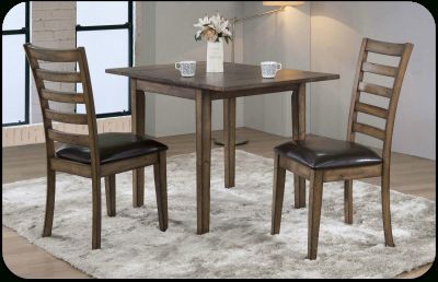 Boothby Drop Leaf Rubberwood Solid Wood Pedestal Dining Tables With 2020 Newport Rustic Table Set (View 22 of 25)
