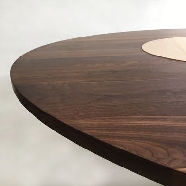 Buy Hand Crafted Contemporary Modern Solid Walnut Round Throughout Favorite Geneve Maple Solid Wood Pedestal Dining Tables (Photo 20 of 25)