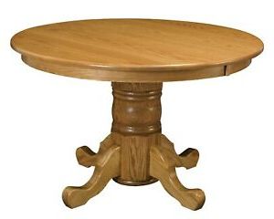 Classic Dining Tables Intended For 2020 Amish Round Dining Table Single Pedestal Traditional 48, (View 19 of 25)