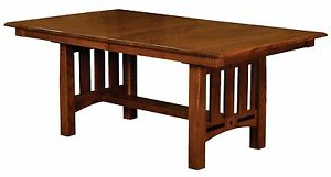 Current Haddington 42'' Trestle Dining Tables In Amish Mission Craftsman Dining Table Rectangle Trestle (View 3 of 25)