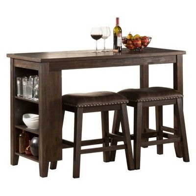 Dallin Bar Height Dining Tables Inside Well Liked Spencer Three Piece Counter Height Dining Set With (Photo 1 of 25)