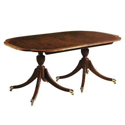 Dining Table – A Sheraton Style, Double Pedestal Dining Within Latest Jazmin Pedestal Dining Tables (View 3 of 25)