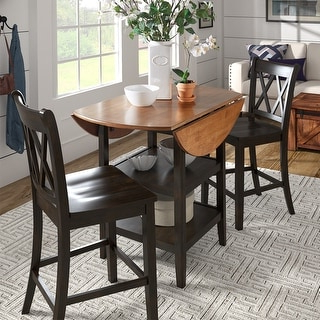 Eleanor Antique Black Drop Leaf Counter Height Table With Famous Classic Dining Tables (Photo 4 of 25)