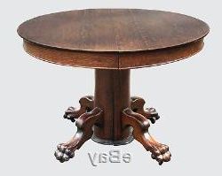 Famous Nashville 40'' Pedestal Dining Tables Pertaining To Victorian Tiger Oak Antique Pedestal Dining Table &  (View 24 of 25)