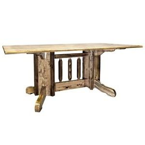 Fashionable Farmhouse Style Dining Table Amish Made Kitchen Tables Within Finkelstein Pine Solid Wood Pedestal Dining Tables (View 21 of 25)