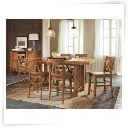 Fashionable Summerhill 7 Piece Counter Height Dining Table Set Throughout Romriell Bar Height Trestle Dining Tables (View 24 of 25)