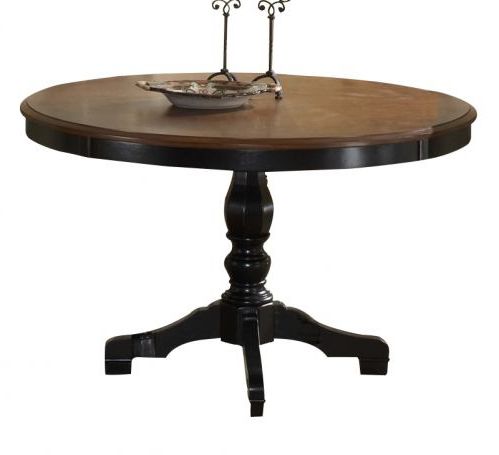 Fashionable Tabor 48'' Pedestal Dining Tables Intended For Hillsdale Embassy Round Pedestal Dining Table In Rubbed (View 5 of 25)