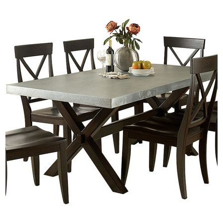 Featuring A Trestle Base And Sleek Silhouette, This Chic With Regard To Most Recent Trestle Dining Tables (View 8 of 25)