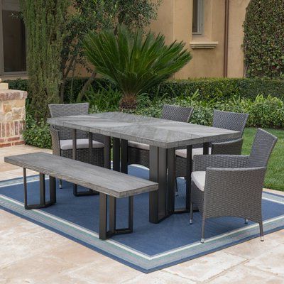 Grimaldo 23.6'' Iron Dining Tables Intended For Best And Newest 3 Piece Teak Bistro Set With Cushions (Photo 25 of 25)