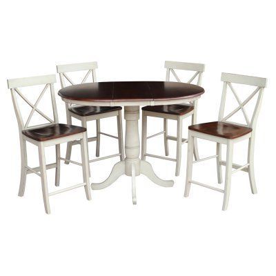 International Concepts Raymond 5 Piece 36 In. Round With Widely Used Andreniki Bar Height Pedestal Dining Tables (Photo 16 of 25)