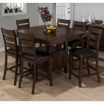 Jofran 337 54 Taylor 7 Piece Butterfly Leaf Counter Height Pertaining To Current Andrelle Bar Height Pedestal Dining Tables (Photo 10 of 25)