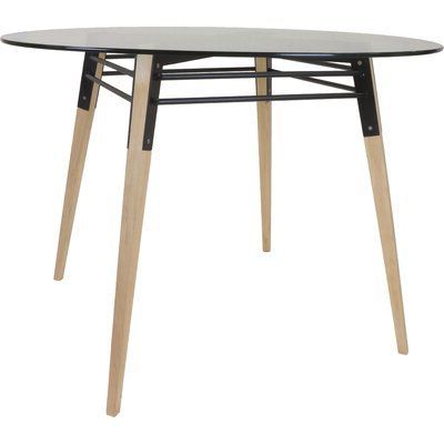 Larkin 47.5'' Pedestal Dining Tables In Preferred Tronk Design Ross Dining Table Color: Maple/black In 2020 (Photo 15 of 25)