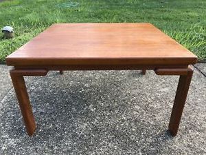Mid Century Danish Modern Coffee Table Solid Teak Wood With Regard To Well Liked Mode Square Breakroom Tables (View 3 of 25)