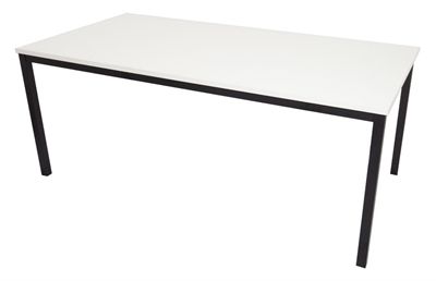 Mode Square Breakroom Tables For Well Known Rapidline Stf189w Steel Frame Table White Top 1800x900 (Photo 2 of 25)