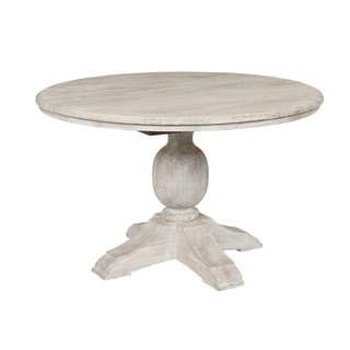 Monogram 48'' Solid Oak Pedestal Dining Tables Within Most Recent Valencia Wood Antique White 48 Inch Dining Tablekosas (View 6 of 25)