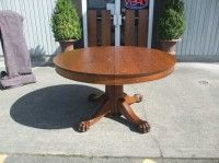 Most Current Dawna Pedestal Dining Tables Throughout Quartered Oak Split Pedestal Dining Table (Photo 12 of 25)