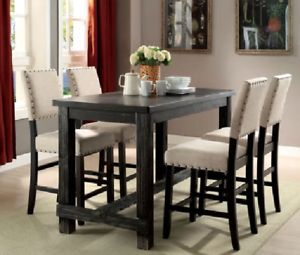 Most Recently Released Mciver Counter Height Dining Tables Inside Contemporary Antique Black Counter Height Dining Table (View 13 of 25)