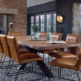 Most Up To Date Conerly 27.6'' Dining Tables Throughout Harrington Oak 240cm Dining Table & 6 Clarence Grey Chairs (Photo 15 of 25)